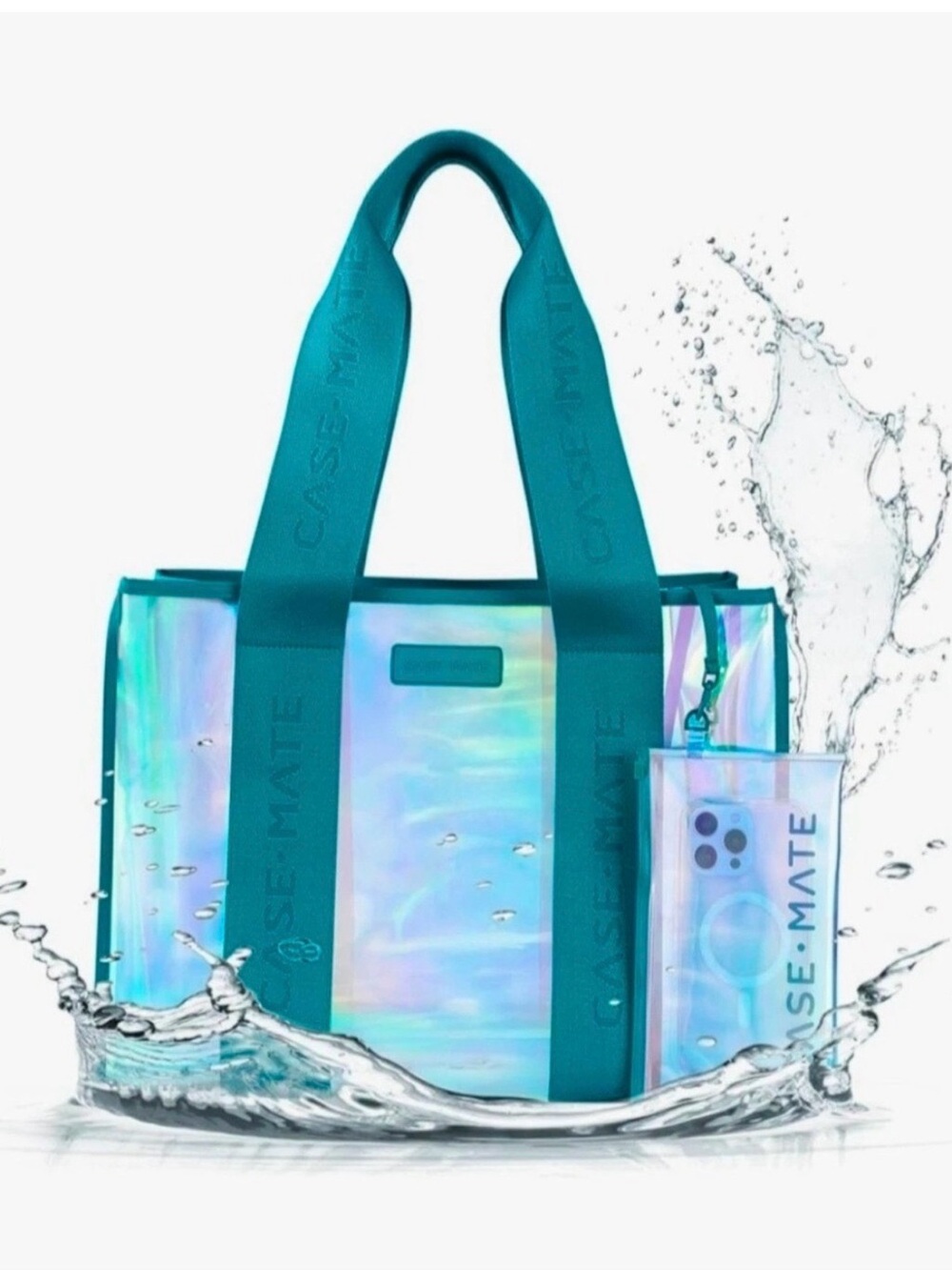 case-mate Teal Holographic Tote - Picture 2 of 2